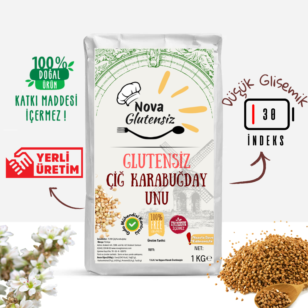glutensiz Çiğ karabuğday unu
